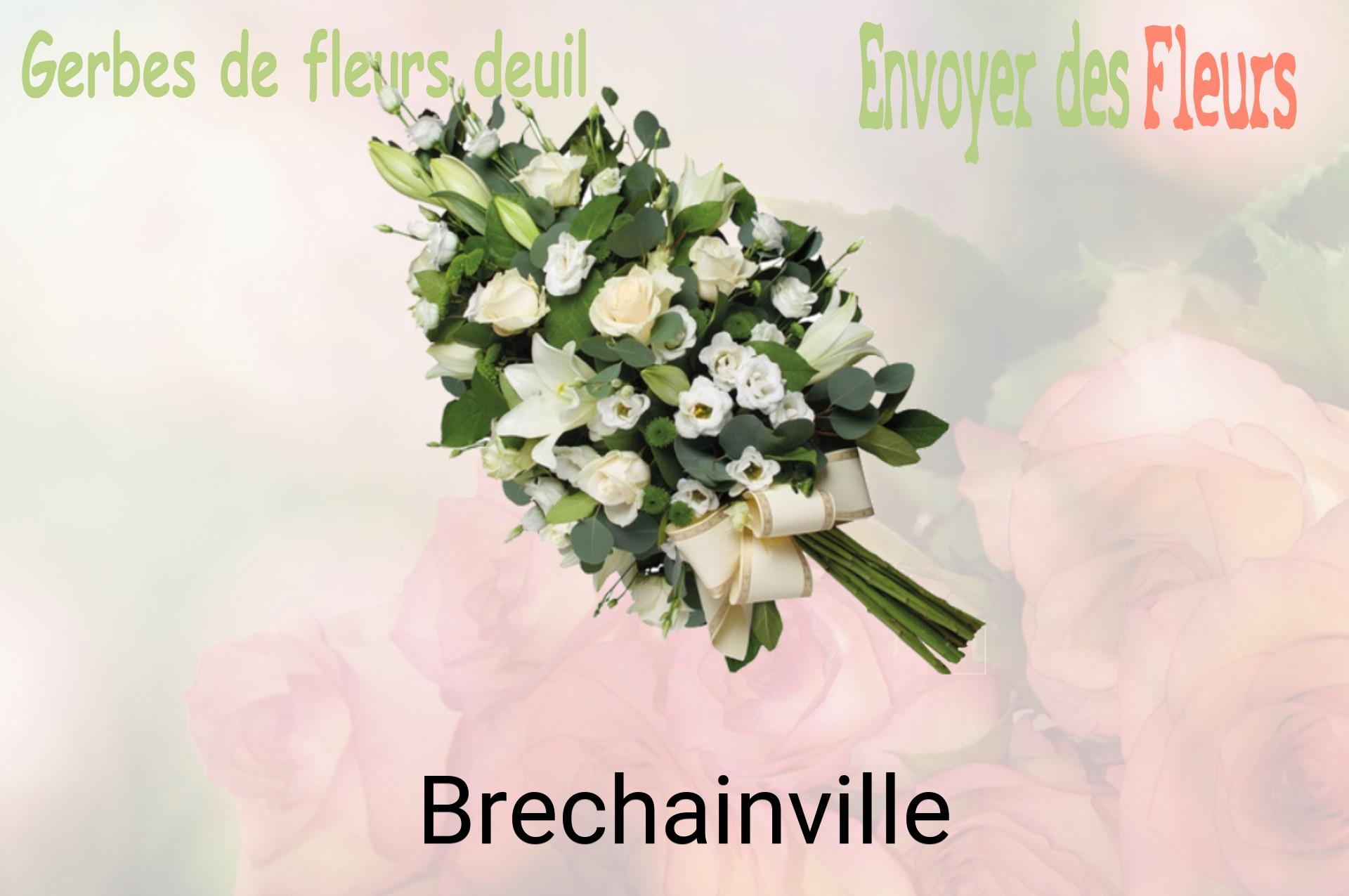 Gerbe de fleurs de deuil livrée à Brechainville